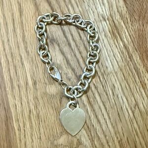 Tiffany & Co. Silver Chain Bracelet with Heart Charm